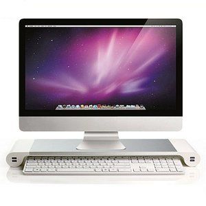 Aluminum Monitor/Notebook/Laptop Riser with 4-Ports USB Charger